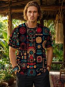 Alderstead Duck Pattern Print Design On Abdominal Muscles, Men's Fashionable Summer Casual Sportswear, Men's Top - Multicolor - View 4