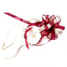 10/50pcs Large Wedding Car Ribbon Decor, Artificial Rose Flower Garland, Multi-Purpose Wedding Aisle Chair & Bench Decoration Set, Suitable For Wedding Convoy, Bridal Car, Home Floral Decor And Wedding Party Supplies - Multicolor - View 5