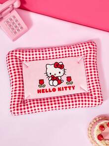HELLO KITTY AND FRIENDS | PETSIN 1個可愛小貓玫瑰印花寵物窩附蝴蝶結，惡魔小貓與大耳小貓字母印花，配色拼接柔軟透氣防滑寵物床，適合居家、旅行，生日或週年紀念的舒適禮物 - 彩色 - 查看 2