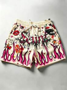 ROMWE MEN Street Life 2026 Spring/Summer New Plus Size Men's Casual Fashion Shorts - Multicolor - View 1
