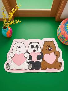 We Bare Bears X Joivida 1件地毯－授權卡通地墊，柔軟長毛家居裝飾 - 咱們裸熊 - 查看 1