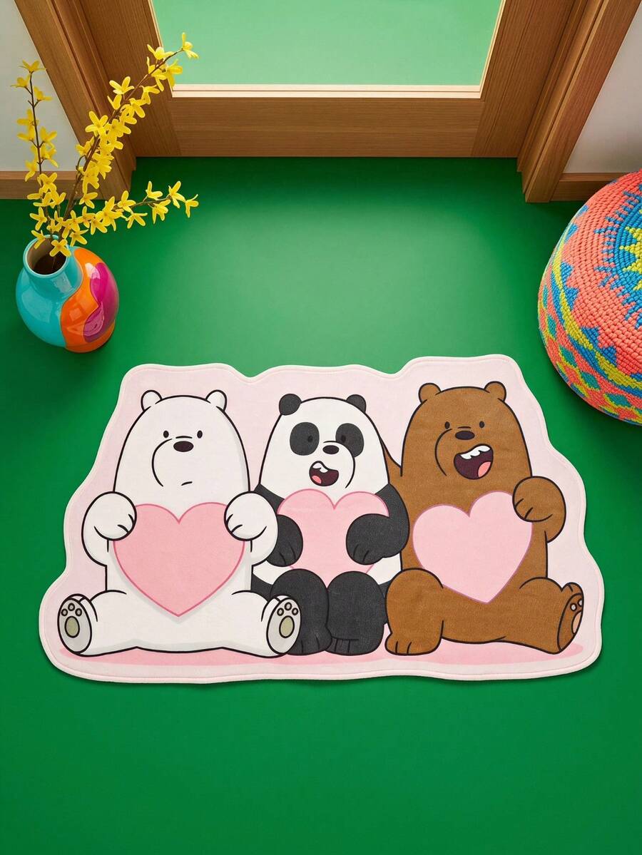We Bare Bears X Joivida 1件地毯-授權卡通地墊,柔軟長毛家居裝飾 - 咱們裸熊 - 查看 1