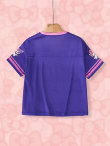HELLO KITTY AND FRIENDS | SHEIN Tween Girl Letter Cartoon Print Short ...