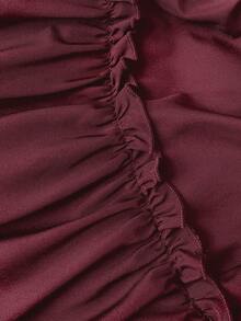 Maweii Elegantes lässiges mehrlagiges ausgestelltes Kleid Große Größen - Bordeaux - Übersicht 7