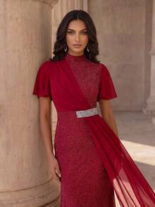 Coutiva Vestido de noche formal (muy adornado) - Rojo - Ver 5