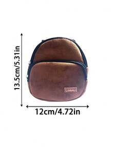 PETSIN 1PC Korean Style Plush Pet Self Backpack Harness Bag, Soft Fluffy Short Velvet Material With Solid Color Minimalist Mini Backpack Shape & Double Zipper Storage Pockets, Adjustable Strap Design For Carrying Pet Snacks Poop Bags Small Supplies - Multicolor - View 8