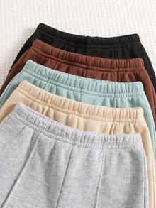 SHEIN 5件裝男童休閒學院風舒適時尚簡約百搭實用款，附張仔 - 彩色 - 查看 4