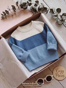Cozy Pixies Kids Baby Boy Baby Girl Autumn/Winter Cute Versatile Striped Long Sleeve Sweater - Multicolor - View 2