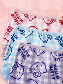 HELLO KITTY AND FRIENDS | SHEIN سروال داخلي كاجوال للنساء مزين بطباعة الرسوم الكرتونية والفيونكة - متعدد الألوان - مشاهدة 4