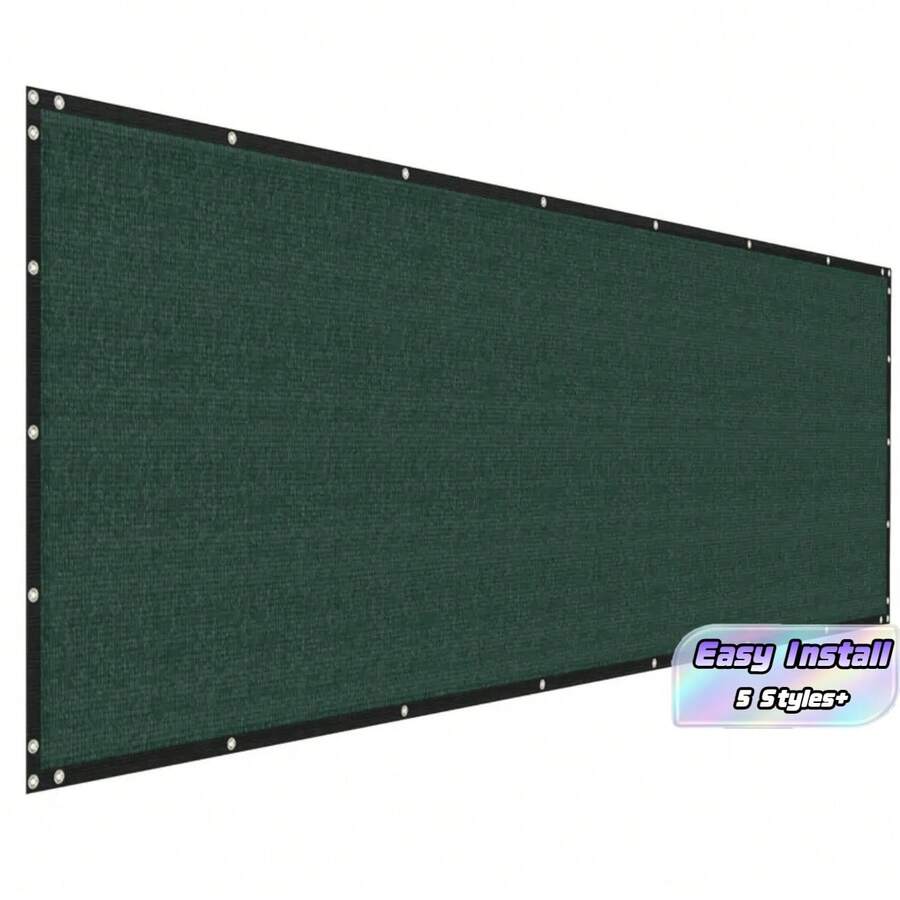 90% Blackout Privacy Shade Net - 90% Uv Protection, Wind-Resistant Sun Shade Net With Black Edges And Eyelets, Suitable For Balcony, Gazebo, Yard, Comes With Tie-Down Straps - Dark Green - View 1