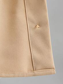 Ontre Women's Solid Color Single-Breasted Deconstructed Design Casual Lightweight Jacket - Khaki - View 10