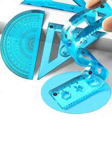4PCS Flexible Multifunctional Wavy Plastic Ruler Set Durable For Students Drawing Painting Learning Back To School Stationery Supplies Assorted Colors Essential Gift - Multicolor - View 3