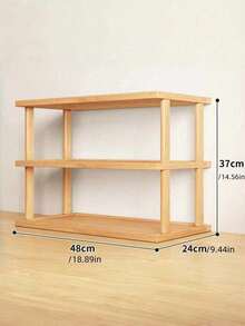 Space-Saving Multi-Tier Design; Easy To Assemble Without Tools. A Sturdy, Elegant, Natural-Colored Square Shoe Rack-Suitable For Dorms, Hallways, Kitchens, Entryways, Closets, And Sneaker Storage. - Multicolor - View 10