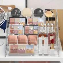 1 Pack Large Capacity Acrylic Clear Transparent Pen Tray Desk Painting Art Marker Storage Organizer Rack Box With Removable Dividers Stackable Lightweight For School Office Back To School Desktop Supplies Stationery Holder - multicolor - View 12