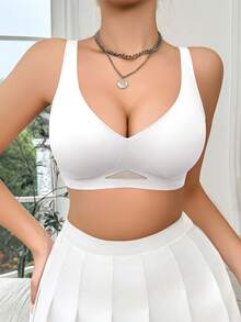 LustreForm Women's Seamless Push-Up Lift Bra, Jelly Bra, Anti-Sagging, Wireless, Comfortable, Minimalist Soft Molded Cup, 1pc - White - View 4