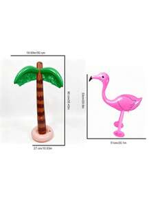 2 Pieces Set Inflatable Palm Tree Flamingo Toy Ball Inflatable Banana Hawaiian Theme Party Beach Hawaiian Theme Party Background Beach Pool Party Decoration - one size fits all - View 8