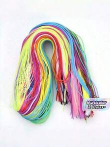 120/200pcs Colorful PVC Plastic Braiding Cord, DIY Handcraft Plastic Weaving String For Handmade Projects - Multicolor - View 1
