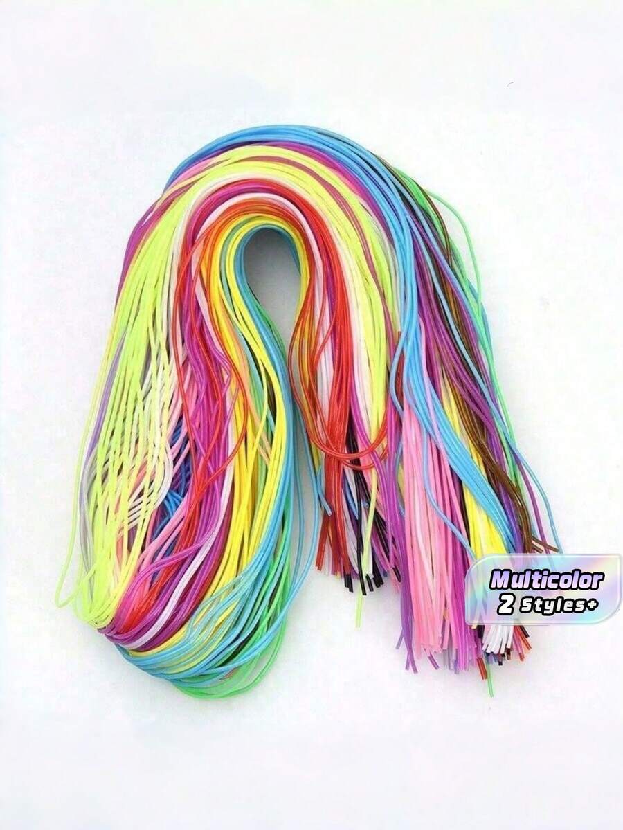 120/200pcs Colorful PVC Plastic Braiding Cord, DIY Handcraft Plastic Weaving String For Handmade Projects - Multicolor - View 1