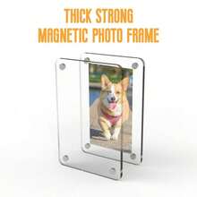 Acrylic Refrigerator Magnetic Photo Frame, Transparent Double-Sided Magnet Frame For 2.36 X 3.54 Inch Photos - White - View 4