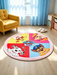 SHEIN | PAW Patrol 1件裝卡通圖案圓形地毯，可愛設計，毛絨材質＋防滑底盤，適合擺放在房間與客廳，裝飾地毯，遊戲墊，60/80/100/120cm - 彩色 - 查看 2