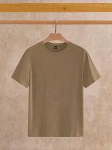 Manfinity VCAY 3pcs Pack Men's Casual Knit Solid Color Short Sleeve T-Shirt, Suitable For Daily Wear - Multicolor - View 7