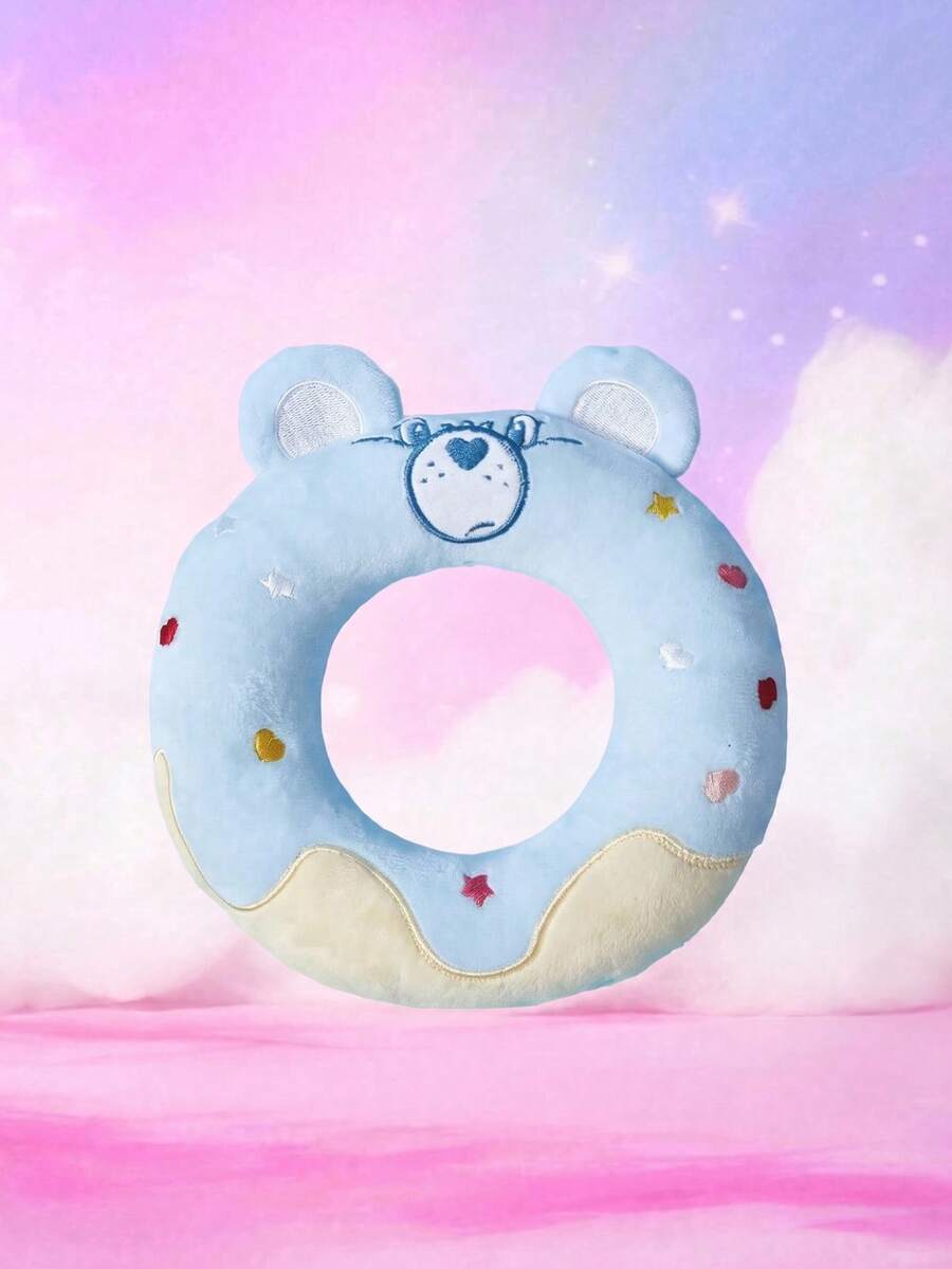 Care Bears X PETSIN 1個藍色心形熊甜甜圈狗發聲玩具,內置BB發聲器,互動式尖叫毛絨玩具,適合小型/中型犬,可磨牙潔牙,適用於室內遊戲、後院玩耍、旅行,也是獨特的個性化寵物週年或生日禮物 - 藍色愛心熊甜甜圈 - 查看 1