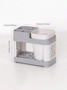 Toothbrush Holder With Rinse Cups Set, Creative Couples Home Bathroom Toothbrush Rack Cup Holder Home Bathroom Decor Fall Decor Back To School - Grey - View 8