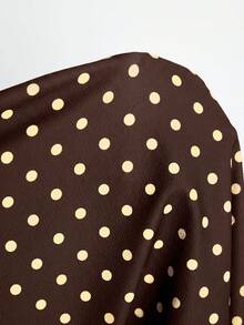 MaterniWear Maternity Brown Print Round Neck Slim Fit Elegant 1920 Vintage Casual Dress Photoshoot Formal Summer - Brown - View 8