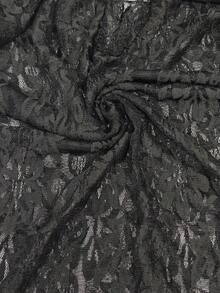 Maweii Gaun Mini Transparan Berbahan Renda Patchwork Ukuran Besar untuk Wanita, Cocok untuk Musim Gugur. - Hitam - View 5