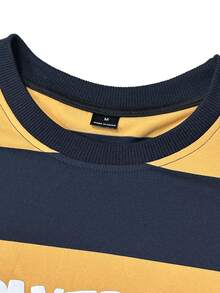 PAVTROS Men's Letter Striped Crew Neck Short Sleeve Casual T-Shirt - Multicolor - View 7