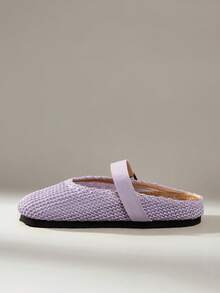 Solecia Women's Slip-On Thick Soled Mule Loafers, Casual Spring/Autumn Shoes For Christmas - Purple - View 9