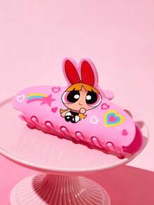 THE POWERPUFF GIRLS X SHEIN 時尚可愛卡通髮夾，適合女孩與女士，居家、沐浴、美容護理、髮型造型完美適用 - 玫粉色 - 查看 7