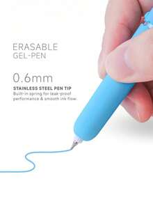 9pcs/Set Colorful Erasable Gel Pen, 0.6mm Tip Smooth Writing, Twist Design With Built-In Eraser, Cute Egg-Shaped Ballpoint Pen, Suitable For Studying Office Work Journaling Corrections Temporary Annotations Drawing And Back To School Season - Color pen set - View 6