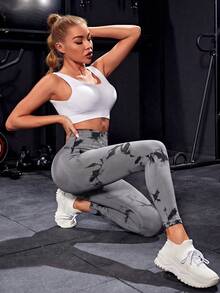Easithlete Women's High Waist Solid Color Seamless Leggings For Daily Fitness For Chinese New Year - Multicolor - View 6