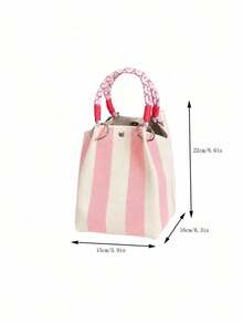 Joivida 1 pezzo Borsa a tracolla lavorata a maglia a righe, con grande capacità, adatta per le donne. Può essere utilizzata come borsa per il pendolarismo o come borsa da viaggio. È adatta per i viaggi. - Multicolore - Visualizzare 17