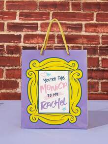 FRIENDS X POKOJA LAND A Paper Gift Bag With A Handle, Featuring A Nice Pattern, Made Of Paper, Sturdy And Durable, Suitable For Holiday Gift Wrapping And Celebrations, Strong And Long-Lasting. - View 2