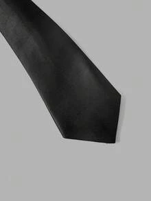 SHEIN MOD 女款純棉白色短袖黑色領結襯衫，學院風，返校季，日常通勤，辦公穿搭 - 白色 - 查看 3