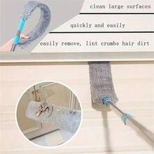 Telescopic Sweeper Mop For Under Bed, Sofa, Furniture Gaps Cleaning, With Replaceable Cloth Head - Green - View 8