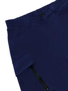 Manfinity Homme Pantalones cargo de unicolor versátiles de moda para hombres - Azul Marino - Ver 5
