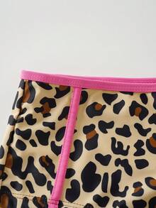 Betty Boop x SHEIN 女款豹紋掛脖比基尼套裝，適合海灘度假 - 粉色 - 查看 6