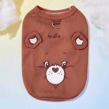 Care Bears X PETSIN 1pc Cute Embroidered Cartoon Pattern Thin Waffle Pet Vest, Cool & Breathable Casual Top For Cats And Dogs, Lightweight, Anti-Flea, Less Shedding, Heat-Resistant, Perfect For Indoor & Outdoor Play - Multicolor - View 19