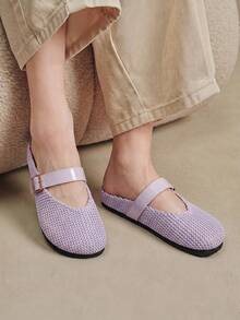 Solecia Women's Slip-On Thick Soled Mule Loafers, Casual Spring/Autumn Shoes For Christmas - Purple - View 10