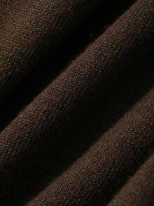 Dazy Plus Solid Color Loose Casual Collared Versatile Brown Autumn/Winter Pullover Sweater - Brown - View 9