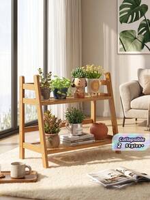 1PC Creative Rattan Double-Layer Desktop Shelf, Simple Bookshelf, Kitchen Water Cup And Tea Cup Rack, Desktop Storage And Organization Rack, Double-Layer Multi-Functional Storage Rack For Organization, Coffee, Snacks, Water Cup Storage Rack, Figure-Making Placement And Organization Rack - Multicolor - View 2