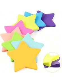 8 Pack Star Shaped Sticky Notes, 8 Bright Colors Self-Adhesive Memo Pads, 30 Sheets Per Pad Cute Star Stickers For Office School Supplies - one-size - View 2