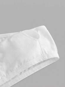 SHEIN Girlism Sujetador Bandeau Fruncido Simple Modesto Cómodo con Relleno para Niña Preadolescente Blanco Invierno Escolar - Blanco - Ver 4