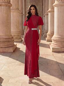 Coutiva Vestido de noche formal (muy adornado) - Rojo - Ver 4
