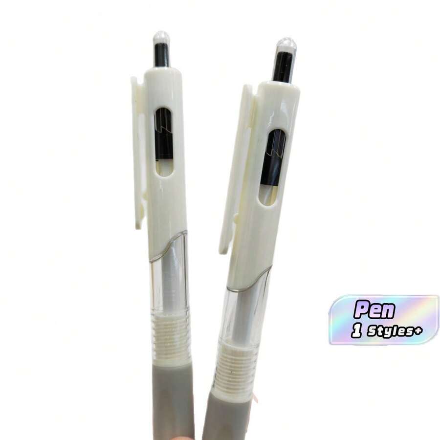 8支 0.5mm ST筆尖快乾凝膠筆，透明筆桿配防滑握把，順滑黑色墨水筆，適用於學校與辦公室 - 多色 - 查看 1