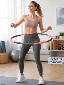 1Pc Detachable Weighted Hoop, Fitness Equipment For Weight Loss, Fat Burning, Abdominal Tightening & Waist Shaping. Full-Fit Design. This Exercise Hoop For Slimming, Fat Burning And Waist Training Is Suitable For Women, Men And Beginners. - Multicolor - View 1