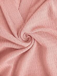 SHEIN LUNE 休閒女款 Polo 領短袖上衣與長褲 2 件套裝 - 粉色 - 查看 7
